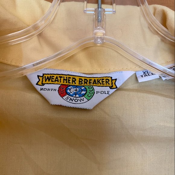 Yellow Weather Breaker Windbreaker Jacket Mens - Picture 2 of 3